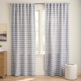 Bouclé Stripe Light-Filtering Curtain - Thumbnail 2