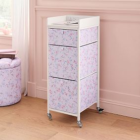 LoveShackFancy Tall Plug-In Rolling Cart with AC Plug &amp; USB A/C (12.75"x35.25")