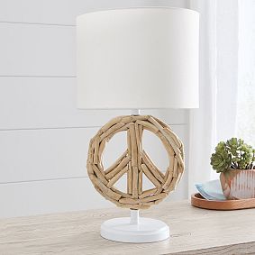 Driftwood Peace Sign Table Lamp