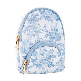 LoveShackFancy Blue Damask Mini Water Bottle Backpack