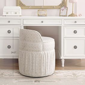 LoveShackFancy Leona Trellis Jacquard Vanity Stool