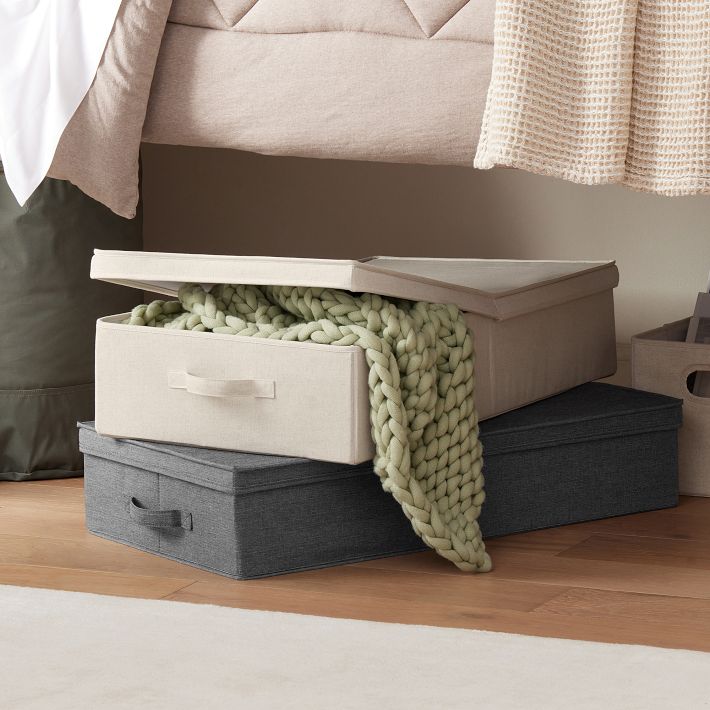 Underbed Storage Stacking Bin, Oat | Dorm Essentials Underbed Storage Stacking Bin, Oat | Dorm Essentials