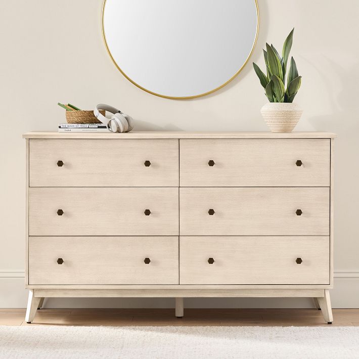 Keaton 6-Drawer Wide Dresser (56w x 19d") | Pottery Barn Teen