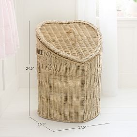 LoveShackFancy Heart Rattan Hamper (18"x25")