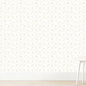 LoveShackFancy Lattice Bow Neutral Wallpaper