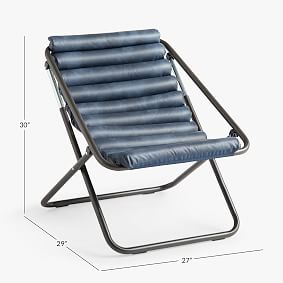 Faux Leather Navy Sling Chair