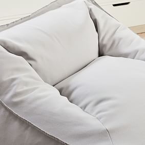 Large Canvada Light Gray Indoor/Outdoor Modern Bean Bag Lounger