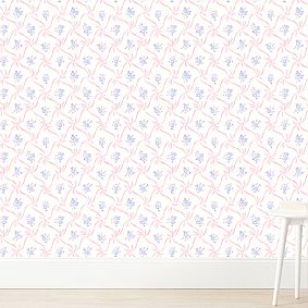 LoveShackFancy Lattice Bow Lavender Wallpaper