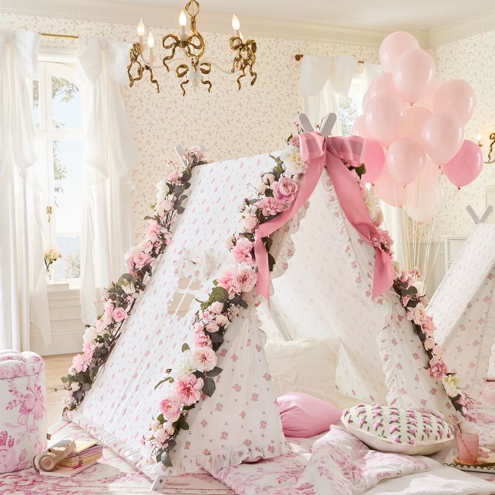 LoveShackFancy Pink Floral Garland Decor | Pottery Barn Teen