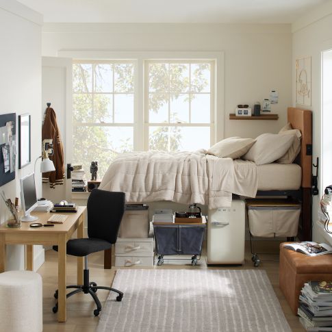 Creamy Neutrals Dorm Room