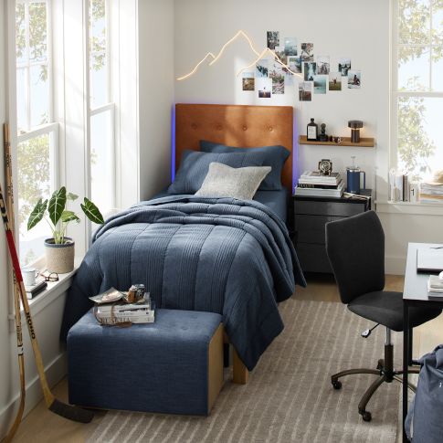 Modern Navy Dorm Room