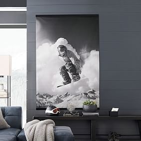 Black and White Snowboarder Wall Mural