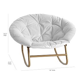 Gray Velvet Hang-A-Round Rocking Chair