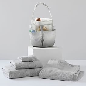 Grey Ombre Recycled Classic Shower Caddy Bath Bundle