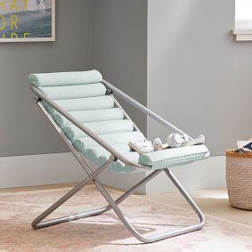 Performance Everyday Velvet Pool Channeled Sling Chair