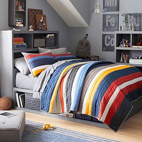 Store-It 6-Cubby Bed &amp; Storage Headboard Set