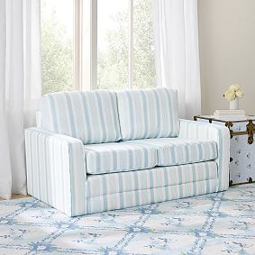 Hill House Home Variegated Stripe Blue Grove Sleeper (54.5")