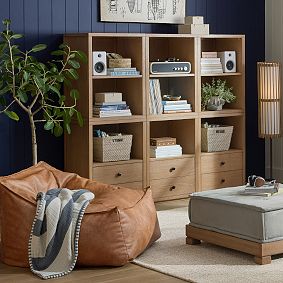 Keaton Wall Bookcase with Drawers (66")
