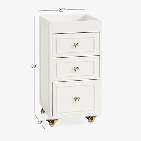 LoveShackFancy Bow Storage Rolling Cart (30"x 20")