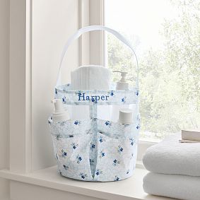 Hill House Home Clematis Scallop Shower Caddy &amp; Laundry Bag Set
