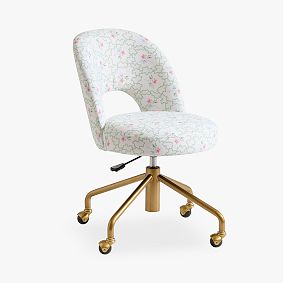 Hill House Home Clematis Scallop Green Andie Swivel Desk Chair