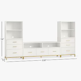 Blaire Media Tall Bookcase with Cubbies (110")