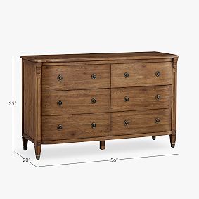 Chris Loves Julia Aged Oak 6-Drawer Dresser (56w x 20d")