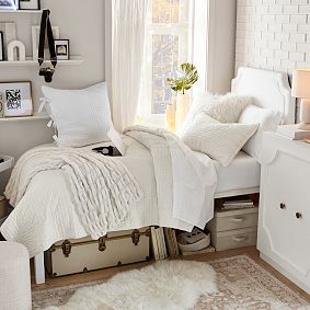 Ruched Faux Fur Throw