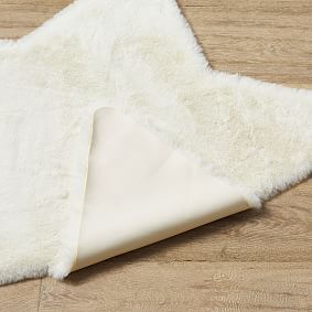 Washable Bunny Faux-Fur Star Shaped Rug