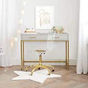 Washable Bunny Faux-Fur Star Shaped Rug