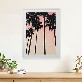 Minted® Palm Trees And Pink Skies Framed Art