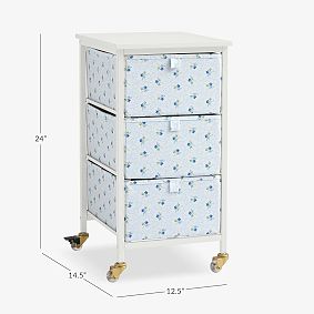 Hill House Home Clematis Scallop Storage Cart (12.5"x 24")