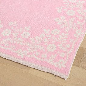LoveShackFancy Floral Border Reversible Washable Rug