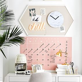 Wood Framed Hexagon Pinboard (23"x41")