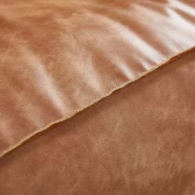 Double Faux Leather Caramel Modern Bean Bag Lounger