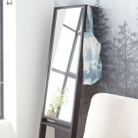 Leaning Wood Floor Length Mirror (17"x58")