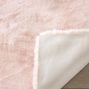 Open Box:   Washable Faux-Bunny Fur Rug - Blush