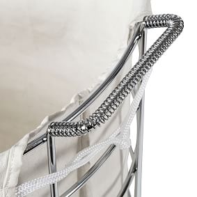 Chrome Wire Rolling Hamper