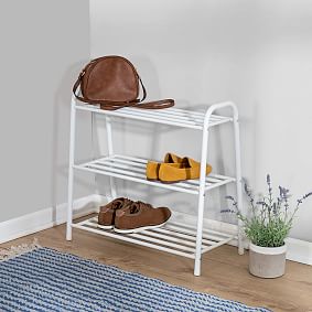 Open Box:  3-Shelf Steel Shoe Rack