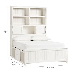 Beadboard Storage Bed &amp; Hutch Set