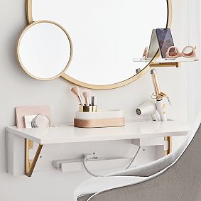 Glam USB Folding Wall Desk (31.5"w x 4"d)