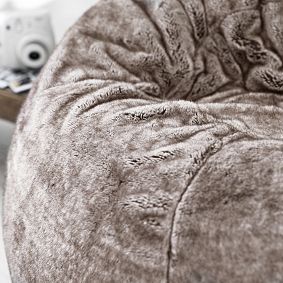 Large Tipped Faux Fur Bean Bag Chair