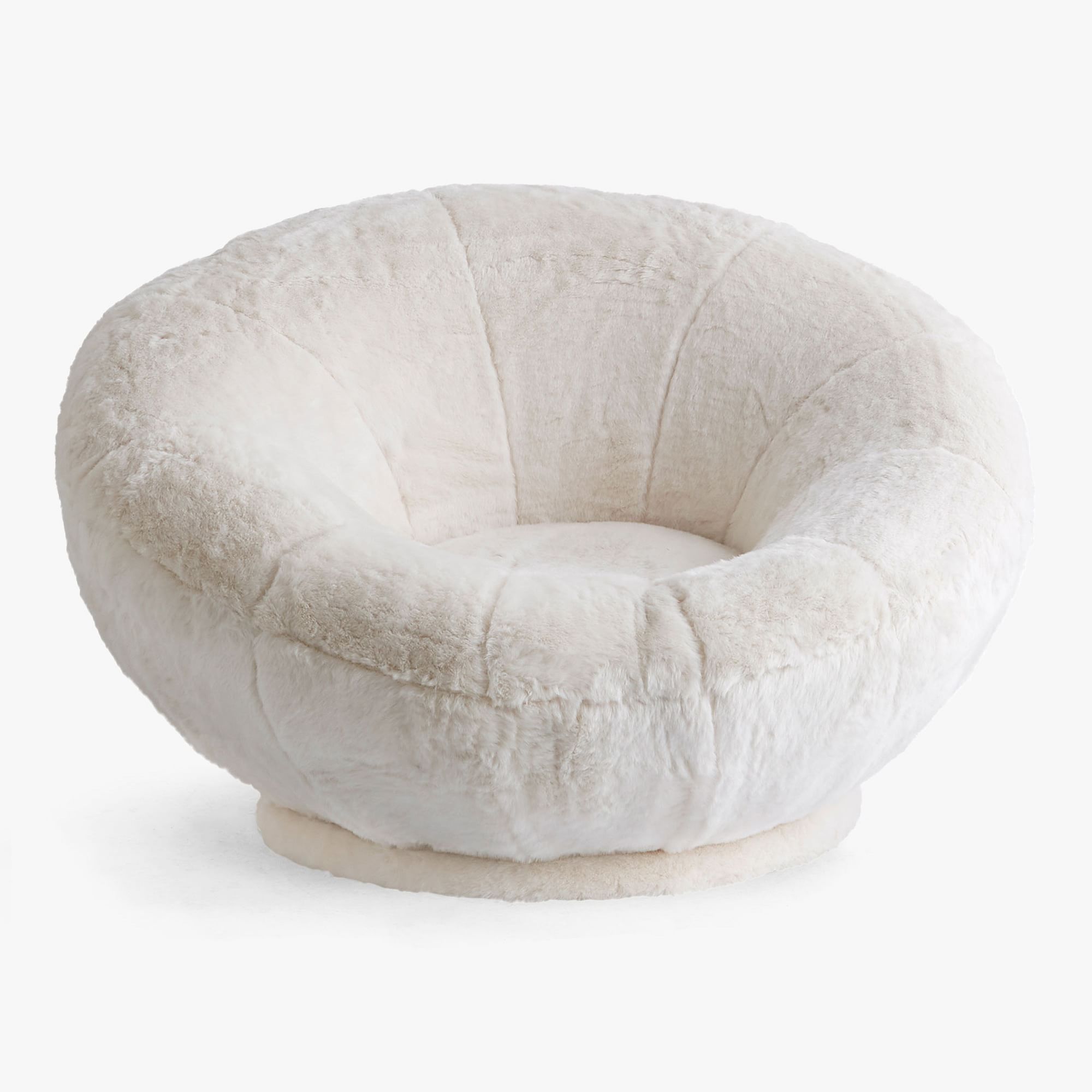 Polar Bear Faux Fur Ivory Groovy Swivel Chair by Pottery Barn Teen