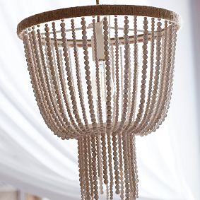 Wood Beaded Chandelier (15")