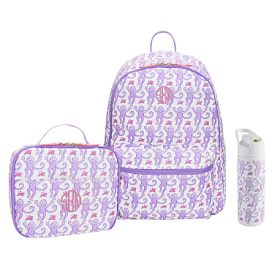 Vineyard Vines purple, Teal & Pink Colorblock Backpack and Lunchbox Set Purple Colorblock Medium Kids Backpack with Side Pockets +  main image 4