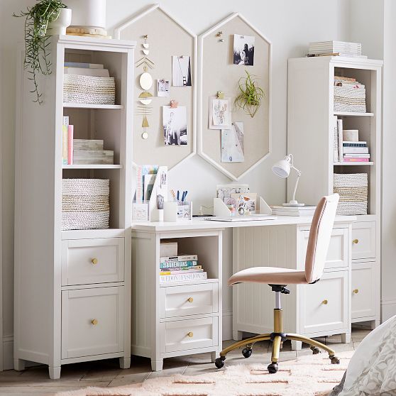 Beadboard Smart Storage Desk & Bookcase Set (107.5")