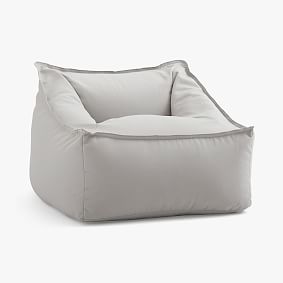 Large Canvada Light Gray Indoor/Outdoor Modern Bean Bag Lounger