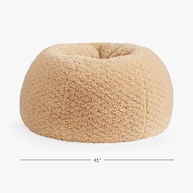 Large Cloud Faux Fur Camel Bean Bag Chair Slipcover Only