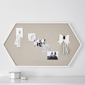 Wood Framed Hexagon Pinboard (23"x41")