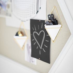 Wood Framed Hexagon Pinboard (23"x41")